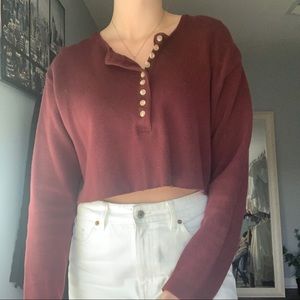 Cropped quarter button down